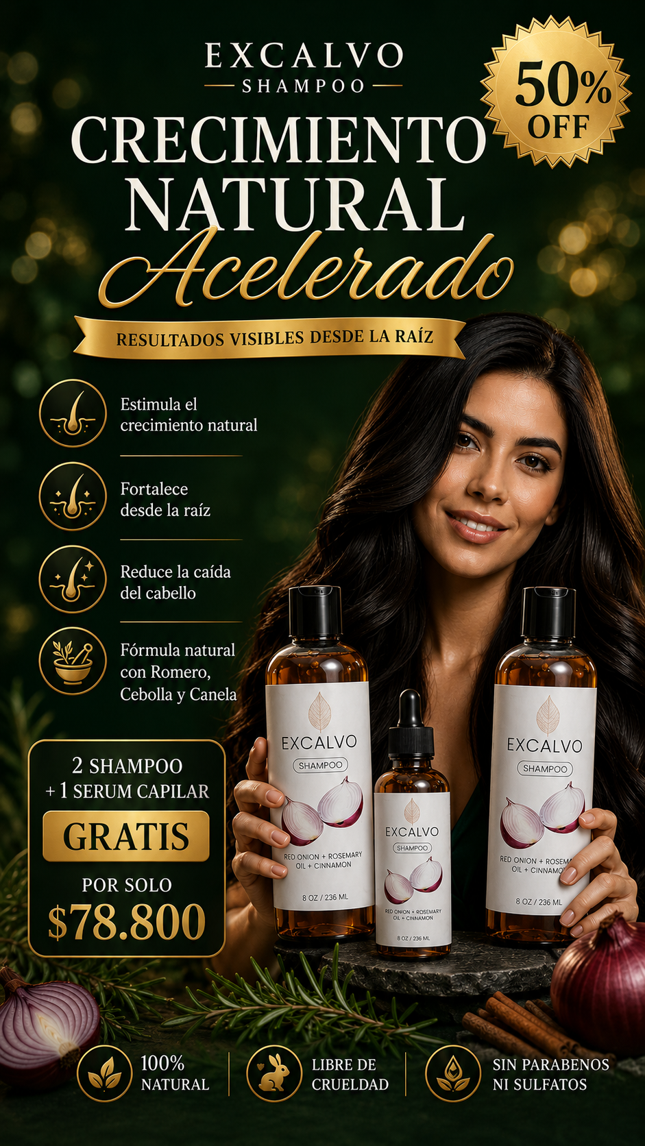 2 Shampoo + 1 Serum Capilar Gratis